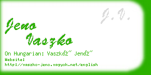 jeno vaszko business card